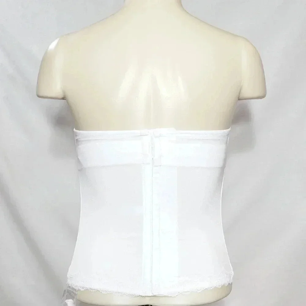 32D Jezebel 30242 Lace Attraction‎ Bustier Long Line UW Bridal Bra White NWT